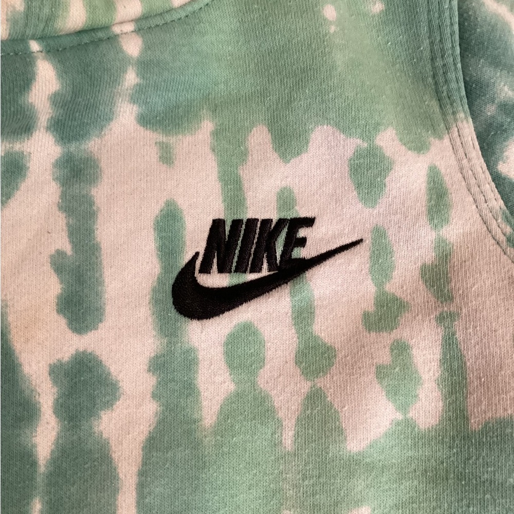 Nike‎ Girls Green White Tie-Dye Pullover Hoodie Size 4 XS Embroidered Logo - Picture 4 of 5